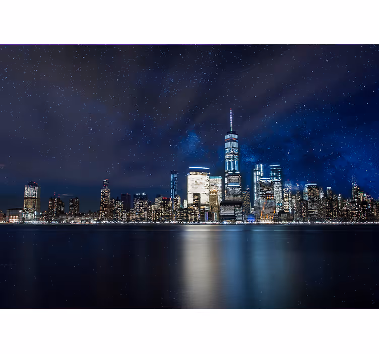 Fotobehang stad nacht uitzicht New York - TenStickers