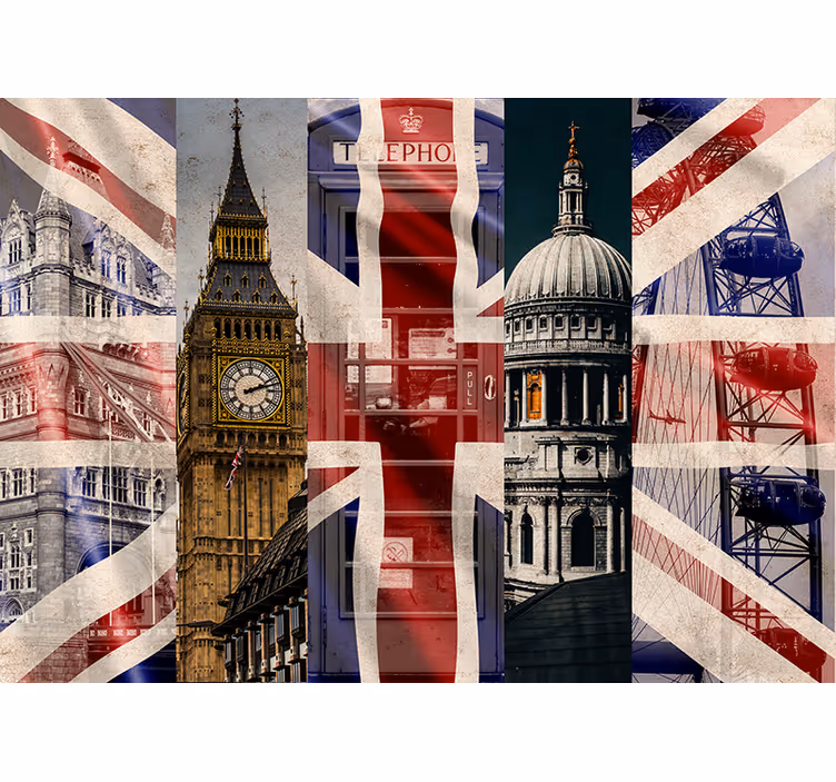 Fotobehang union jack London - TenStickers