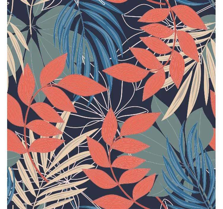Foto behang jungle modern elegant fauna en flora patroon - TenStickers
