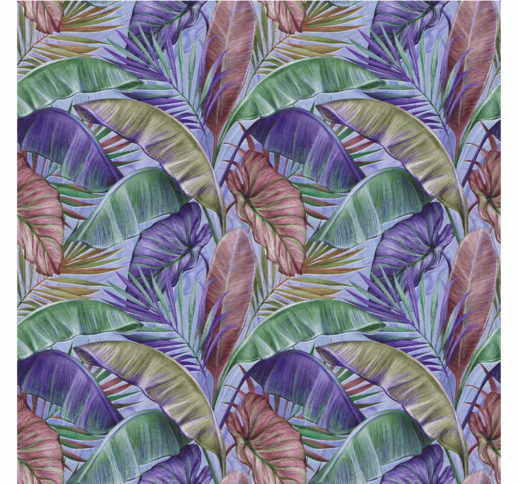 Foto behang jungle paarse bladeren ontwerp - TenStickers