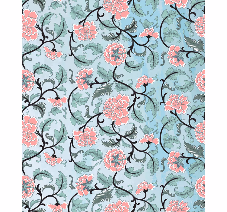 Fotobehang badkamer japanse bloemen raamfolie - TenStickers
