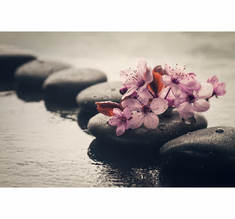Fotobehang badkamer zen bloemen - TenStickers