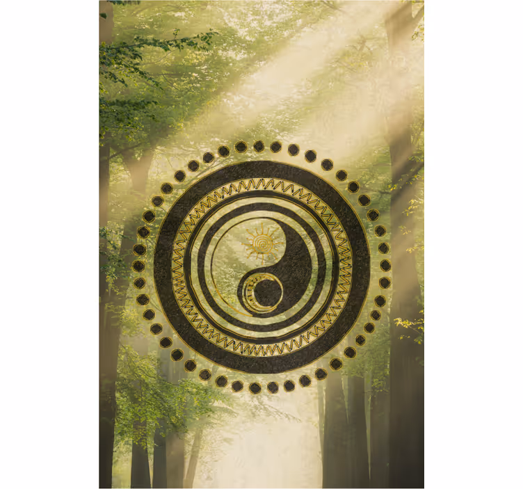 Fotobehang badkamer vredig zen bord in bos - TenStickers