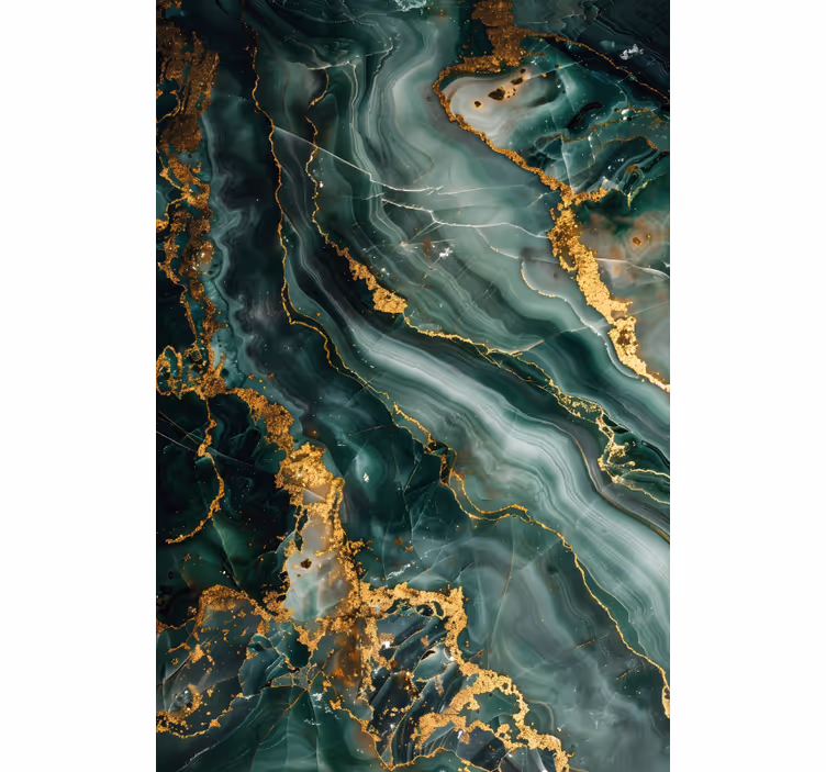 Fotobehang badkamer luxe groene marmerimitatie - TenStickers