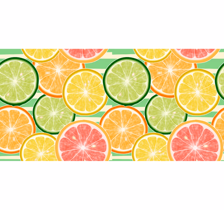 Fotobehang keuken citrusvruchten patroon - TenStickers