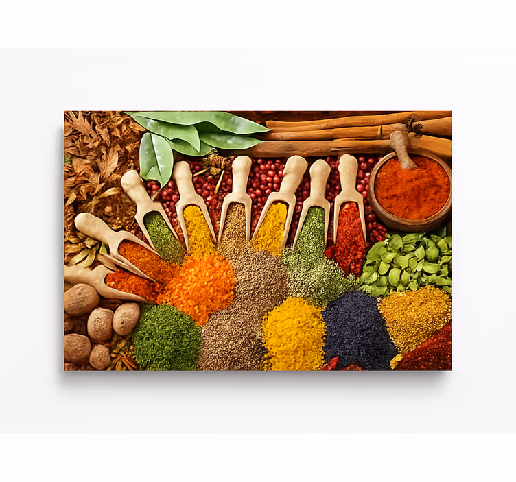 Fotobehang keuken realistisch kruidenontwerp - TenStickers