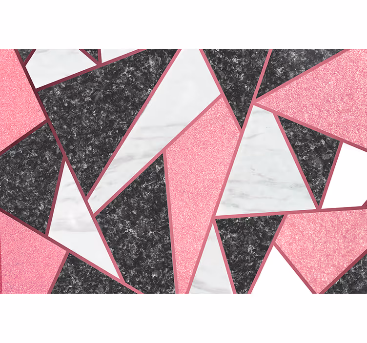 Fotobehang keuken roze en grijze geometrische vormen - TenStickers