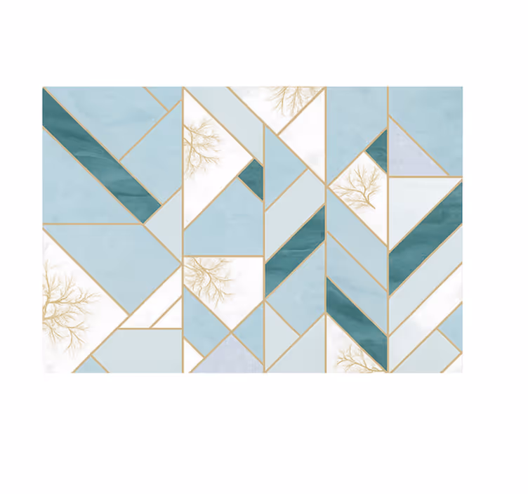 Fotobehang keuken aqua geometrisch patroon - TenStickers