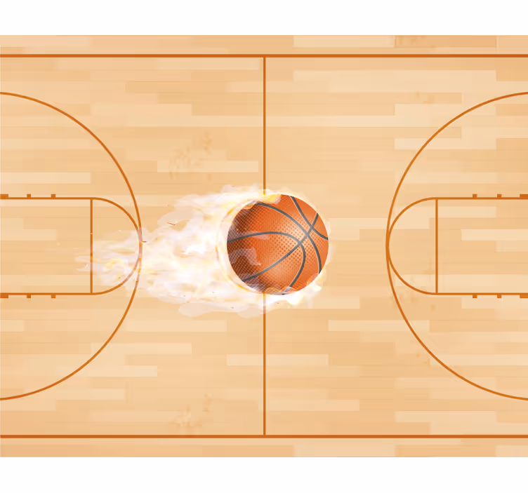 Beige fotobehang basketbalveld - TenStickers