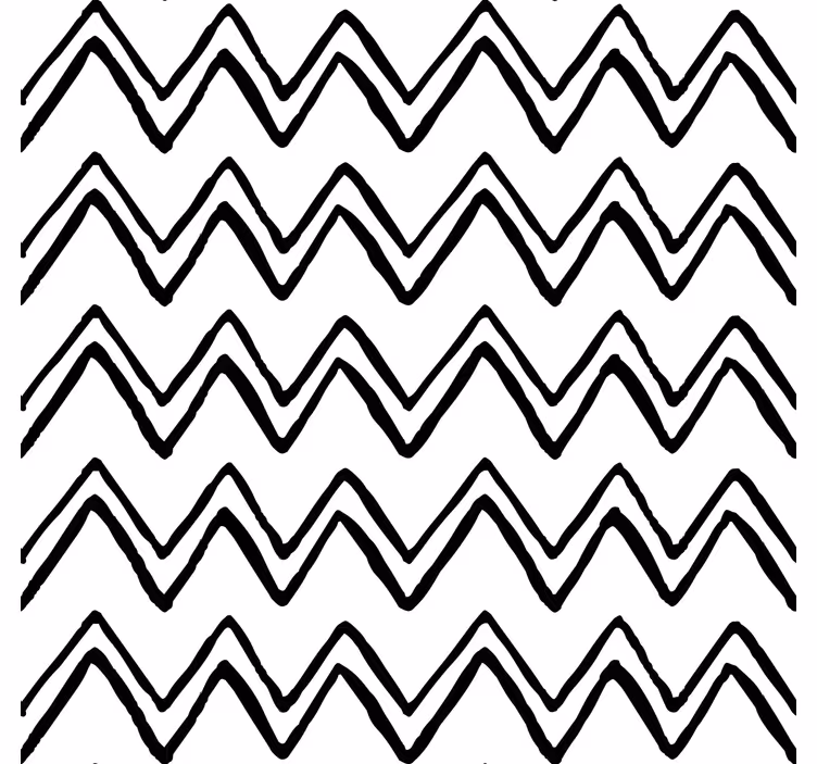 Fotobehang wit met onregelmatig zwart-wit zigzagdesign - TenStickers