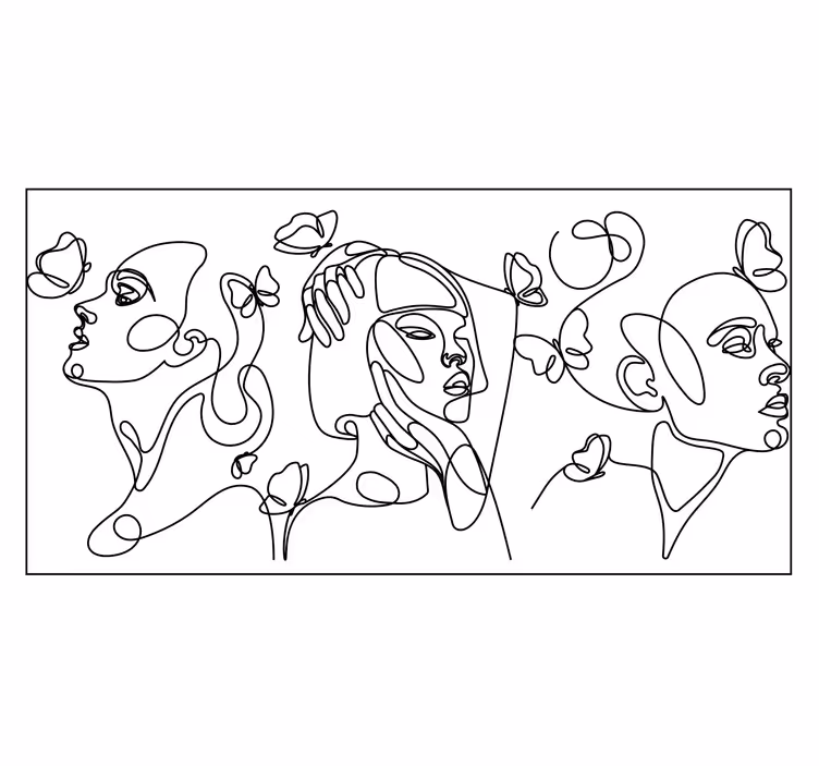 Fotobehang wit three vrouwen silhouet vinylrugs 3 - TenStickers