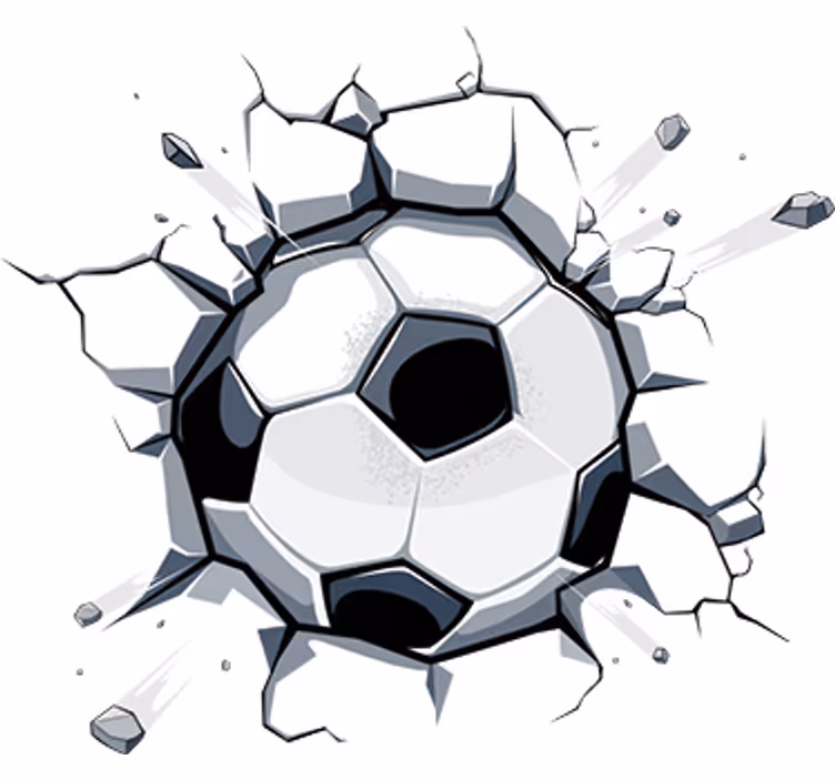 Fotobehang wit 3d kinder voetbalvinyl - TenStickers