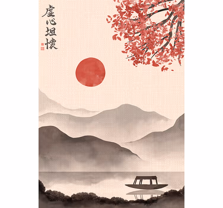 Beige fotobehang japandi stijl - TenStickers