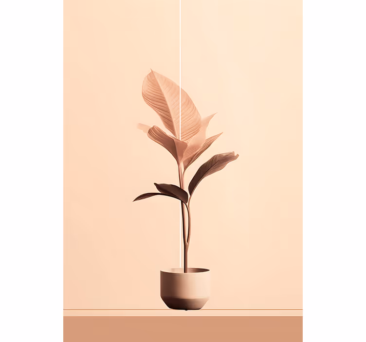 Beige fotobehang verticale plant in beige tinten - TenStickers