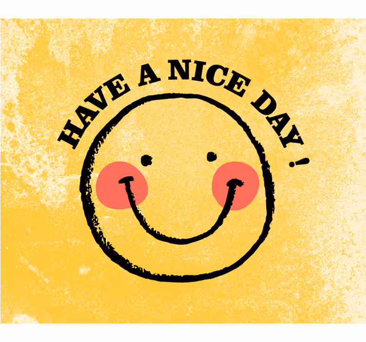 Fotobehang geel have a nice day smiley ontwerp - TenStickers