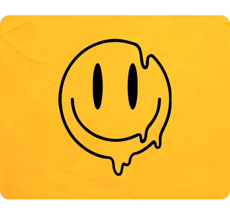 Fotobehang geel met vloeibare smiley icoon - TenStickers