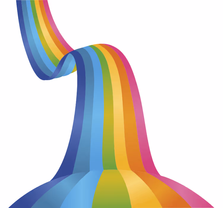 Fotobehang wit decoratief regenbooggolf - TenStickers