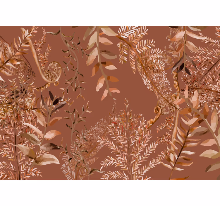 Terracotta fototapet dichte bladeren - TenStickers