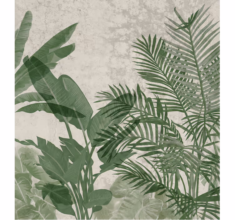 Natuur behang junglebladeren minimalistisch - TenStickers