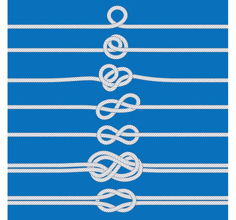 Fotobehang blauw maritieme knopen - TenStickers