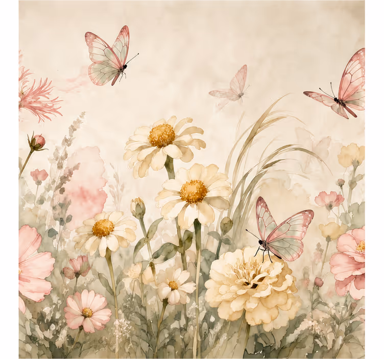Fotobehang bloemen landschap - TenStickers