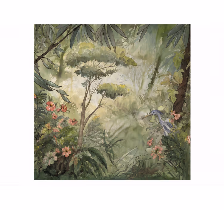 Natuur behang aquarella tropische jungle - TenStickers