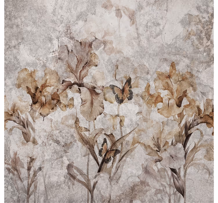 Natuur behang gezellige herfstbloemen - TenStickers
