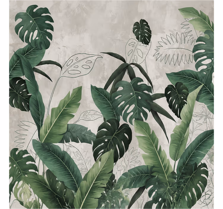 Natuur behang monstera bladeren - TenStickers