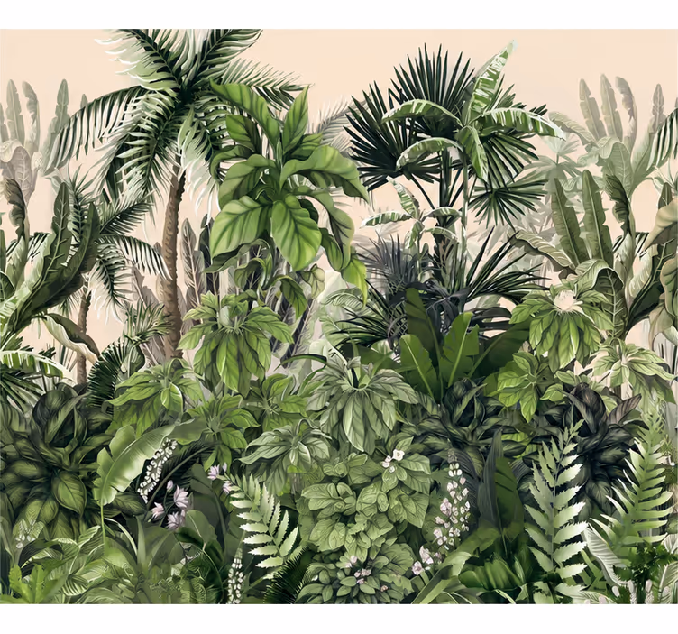 Natuur behang dikke tropische jungle - TenStickers