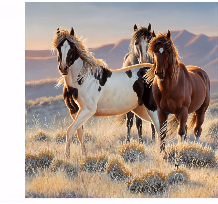 Fotobehang verschillende dieren paard - TenStickers