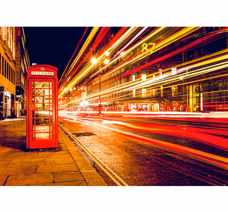 London fotobehang straat met lichten - TenStickers