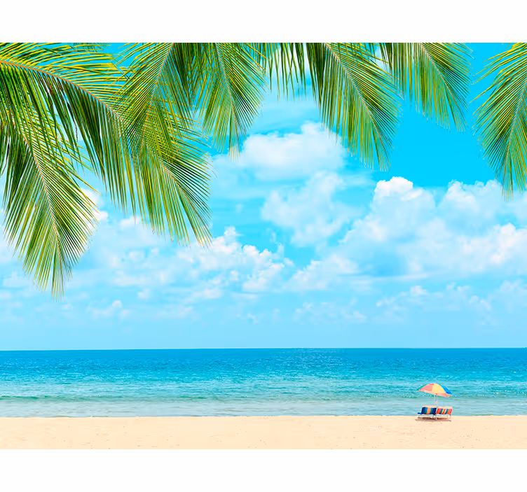 Fotobehang zee tropisch strand - TenStickers