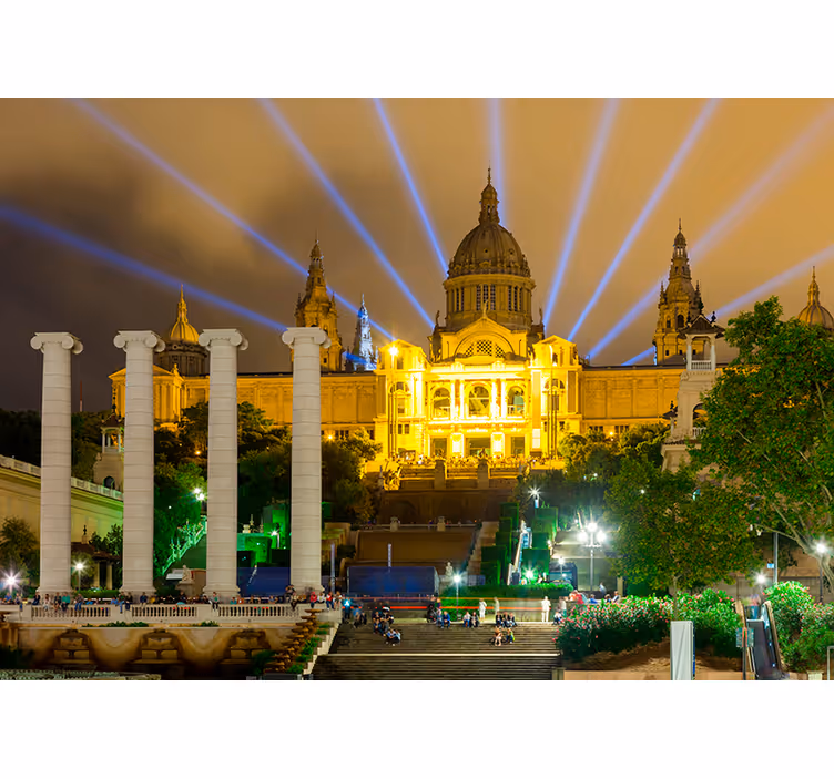 Fotobehang stad Montjuic nachtvisie - TenStickers