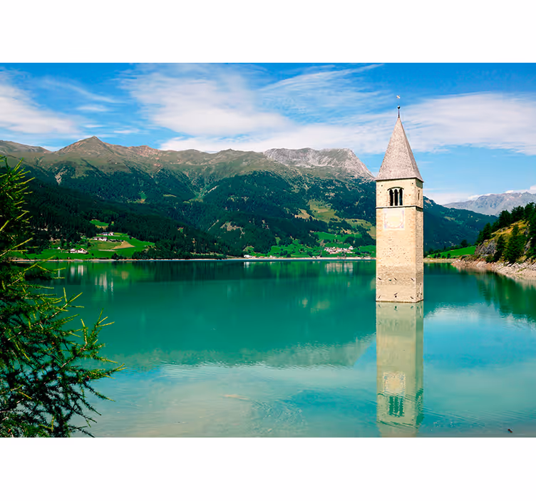 Alpenmeer panorama fotobehang - TenStickers