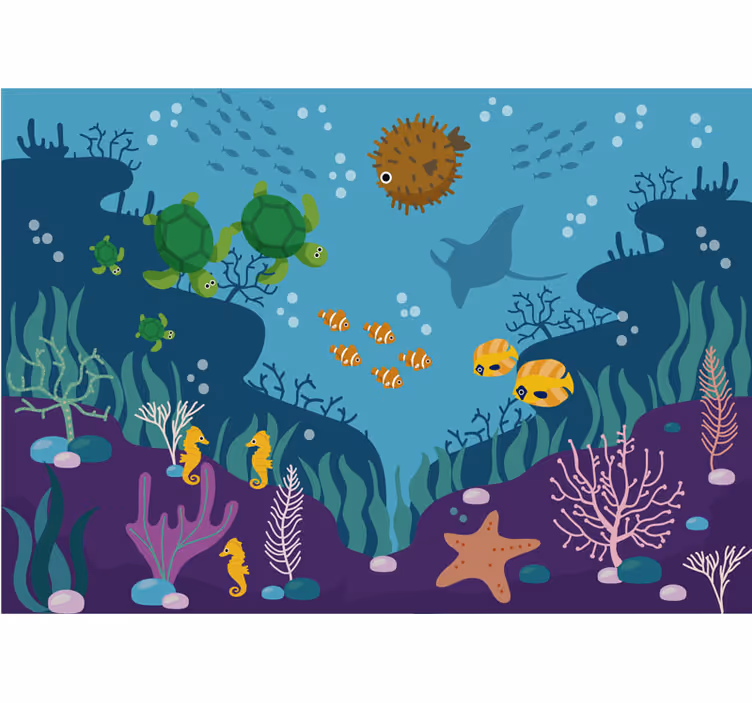 Zee fotobehang vissen in het water - TenStickers