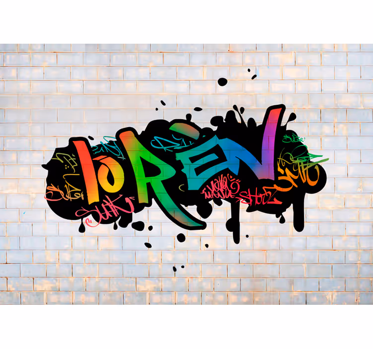 Fotobehang graffiti naam aanpasbaar - TenStickers