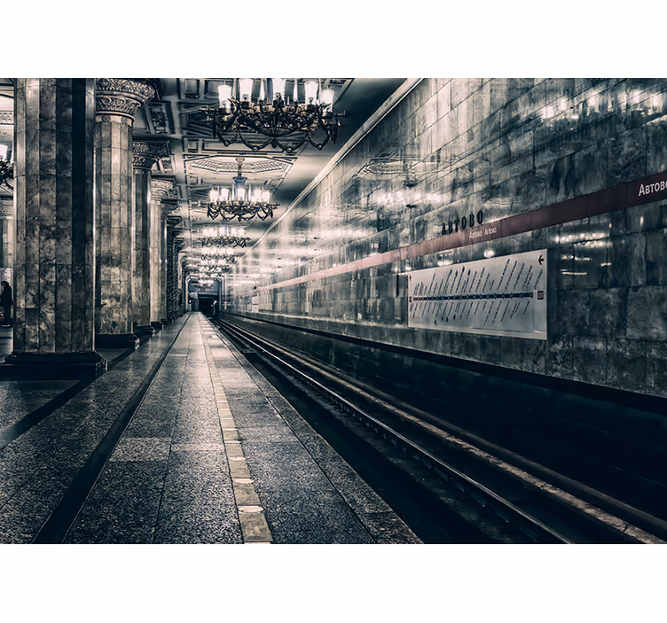 Unieke fotobehang op het metroplatform - TenStickers