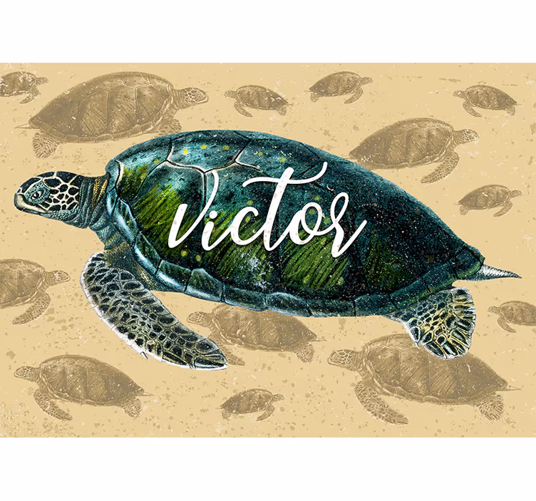 Foto behang dieren zeeschildpad avontuur - TenStickers