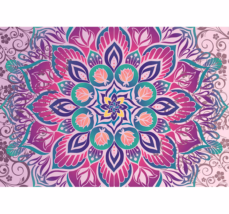 Fotobehang ruimte in paarse mandala - TenStickers