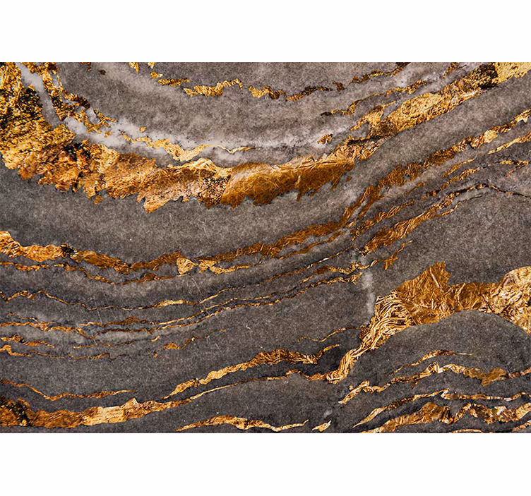 Luxe goud en blauw marmeren fotobehang - TenStickers