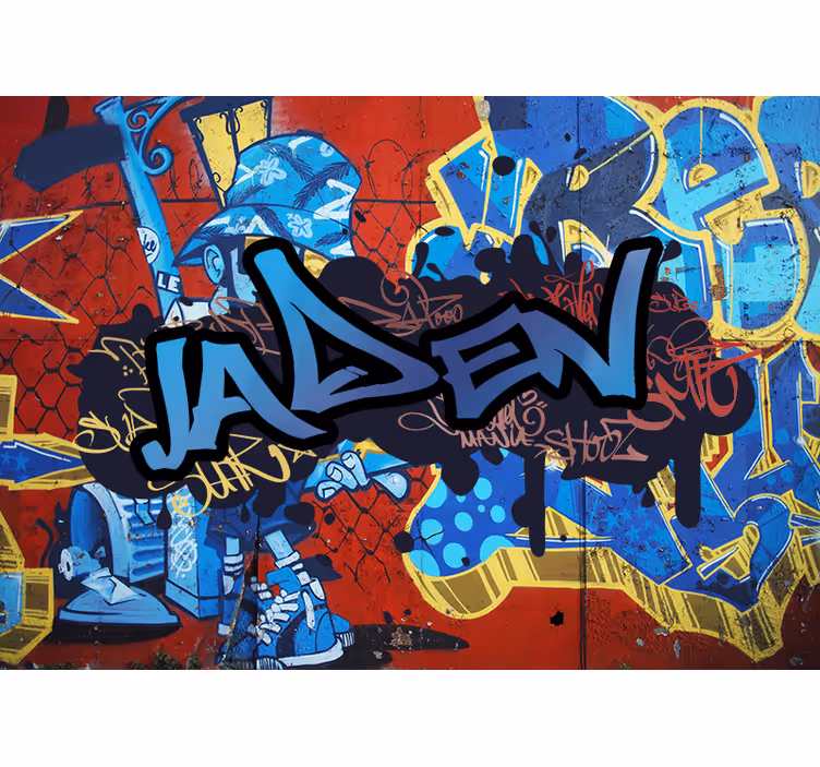 Fotobehang slaapkamer Graffiti aangepaste naam - TenStickers