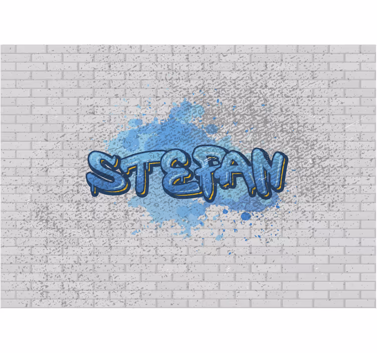 Fotobehang slaapkamer Blauwe graffiti - TenStickers