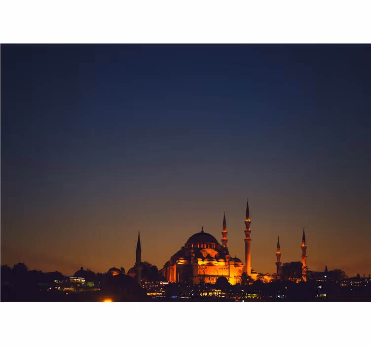 Fotobehang stad sultan ahmet moskee avond - TenStickers