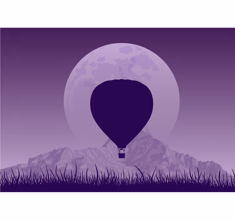 Ballonvaren fototapet landschap - TenStickers