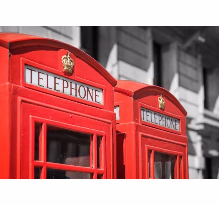 Iconische rode telefooncellen london fotobehang - TenStickers