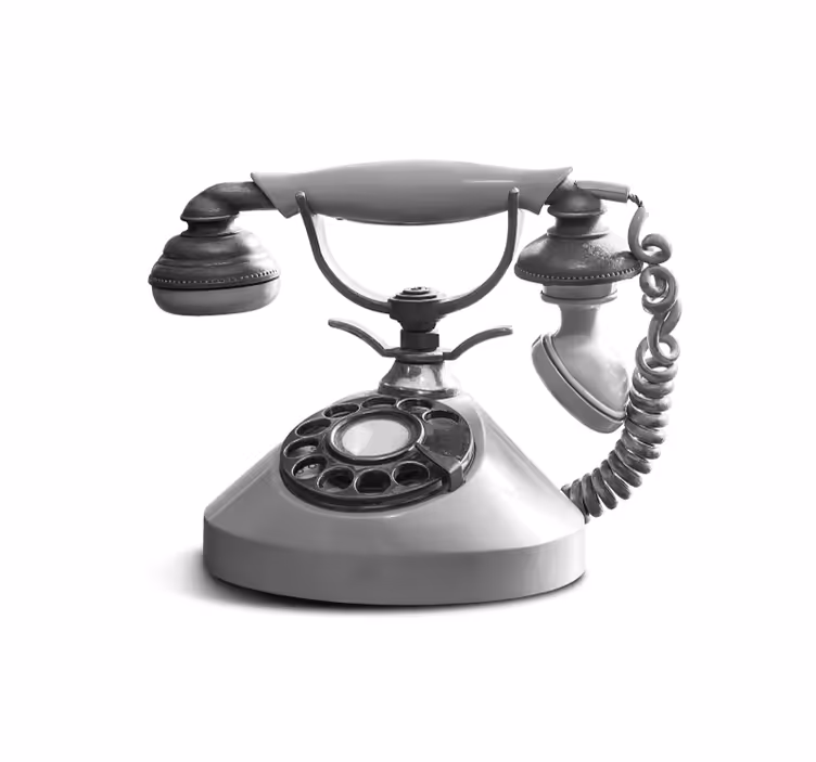Retro telefoon close-up foto behang woonkamer - TenStickers