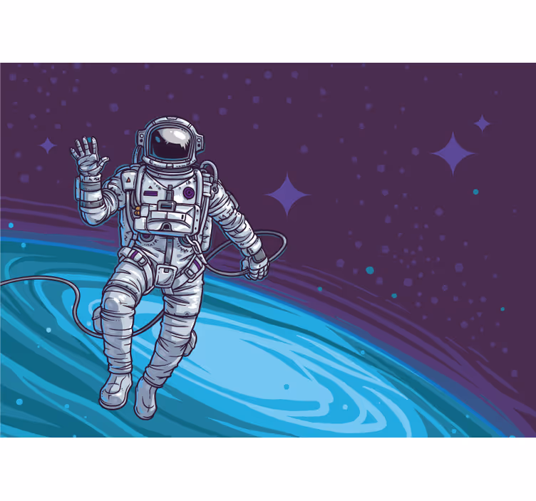 Astronaut zweeft weg fotobehang ruimte - TenStickers