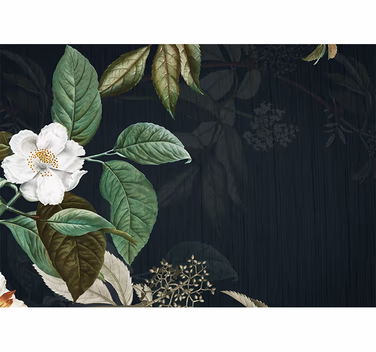 Elegante witte bloesem bloemen foto behang - TenStickers