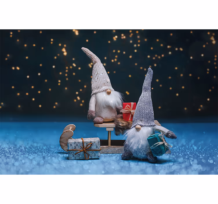 Fotobehang kerst feestelijke gnoom viering - TenStickers