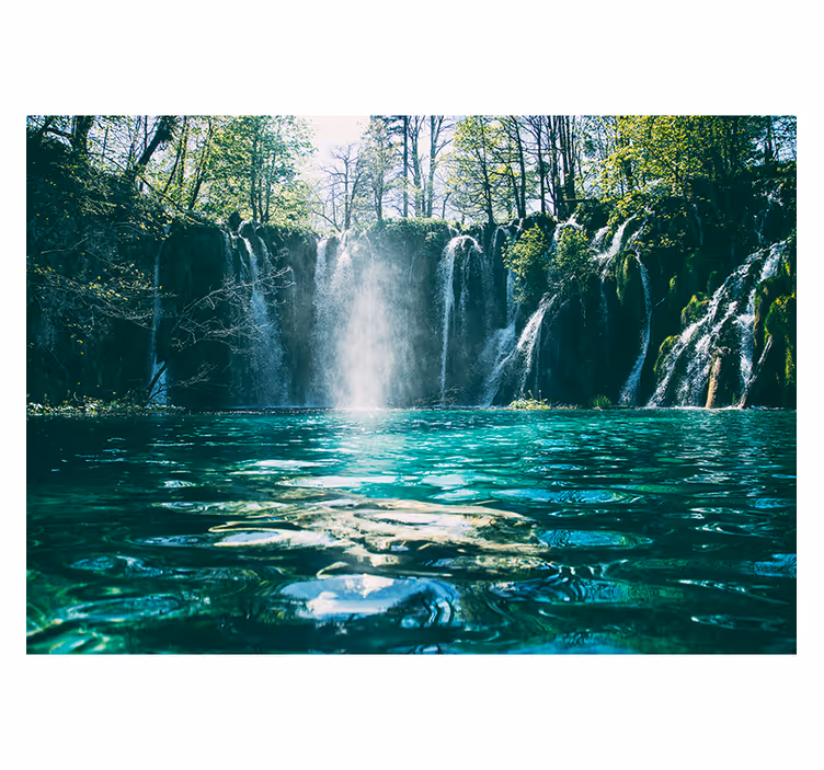 Foto behang waterval levendig waterval uitzicht - TenStickers